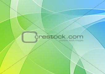 Abstract blue and green colorful wavy background