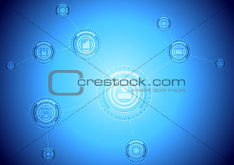 Light blue hi-tech communication vector background