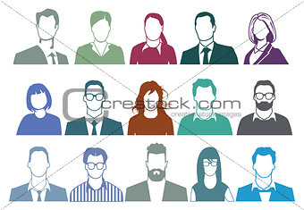 Group of people portrait illustration