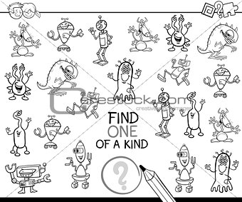 one of a kind game coloring page