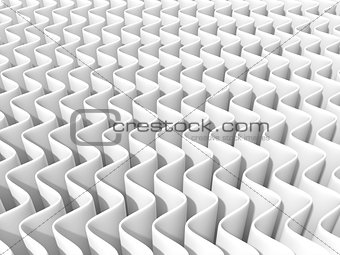 White abstract wave background. 3D