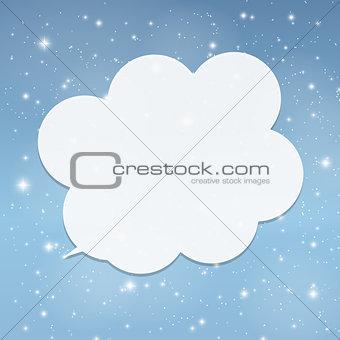 Speech Bubble with Sample Text against Abstract Glossy Star Sky 