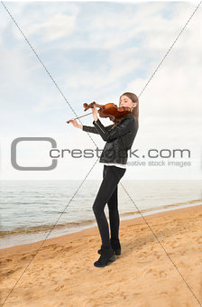 Teenage girl with viola