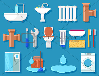 plumbing icons for bathroom