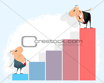 Businessmen and graph