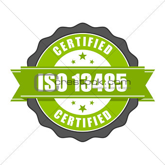 ISO 13485 standard certificate badge - medical devices