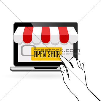 Open your online shop - startup or e-commerce concept 