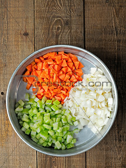 rustic diced carrot onion and celery