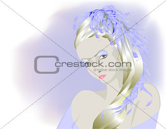 Fairy light albino girl, Snow Queen. EPS10 vector illustration