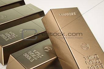 gold bars isolated 
