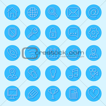 Round Blue Web Icons