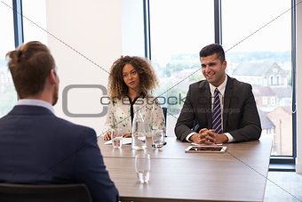 Male Candidate Being Interviewed For Position In Office
