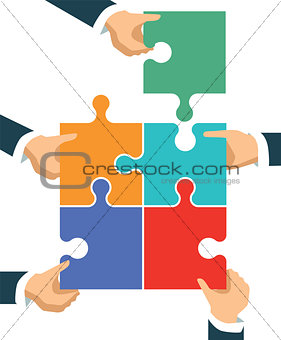 Connections and collaboration in group, illustration