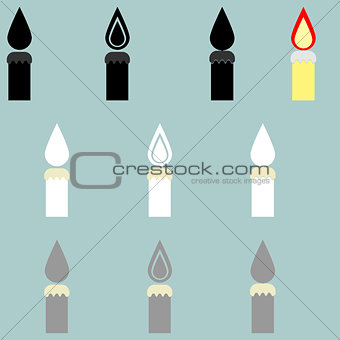 Candle different colour it is icon.