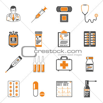Medical two color icons set
