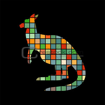 Kangaroo marsupial mammal color silhouette animal