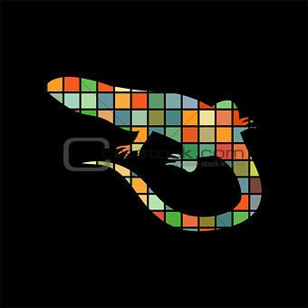 Lizard reptile color silhouette animal