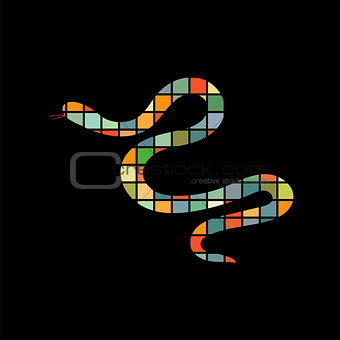 Snake reptile color silhouette animal