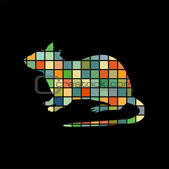 Rat mouse rodent color silhouette animal