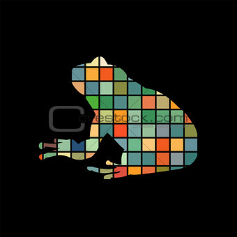 Frog amphibian color silhouette animal