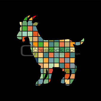 Goat farm mammal color silhouette animal