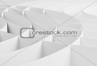 Abstract white curved border lines background with wavy intersecting lines 3d illustration