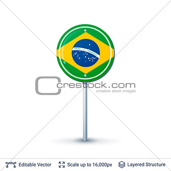 Brazil flag isolated on white.