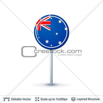 Australia flag isolated on white.