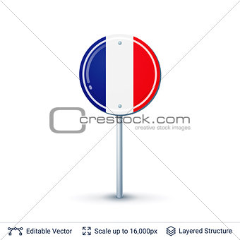 France flag isolated on white.