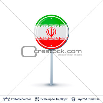 Iran flag isolated on white.