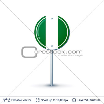 Nigeria flag isolated on white.