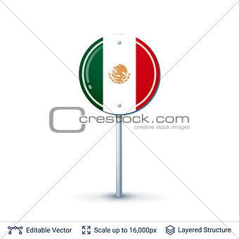 Mexico flag isolated on white.