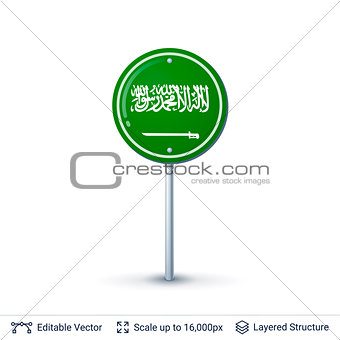 Saudi Arabia flag isolated on white.