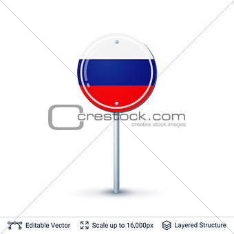 Russia flag isolated on white.