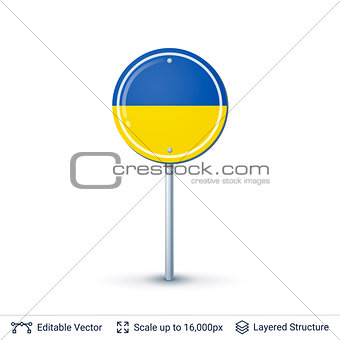 Ukraine flag isolated on white.
