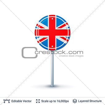 United Kingdom flag isolated on white.