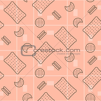 Biscuit pink seamless vector pattern.
