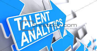Talent Analytics - Inscription on the Blue Cursor. 3D.