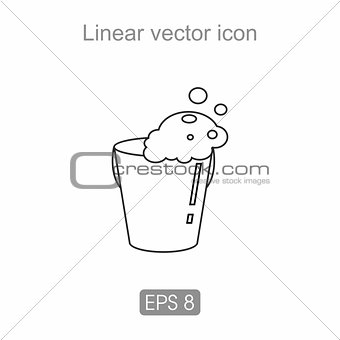 Bucket with water icon