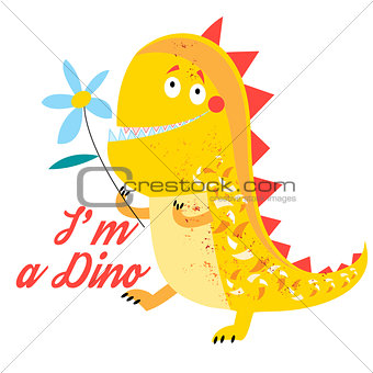 Vector of brightly amusing dinosaur