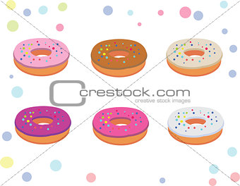 Set of appetizing donuts