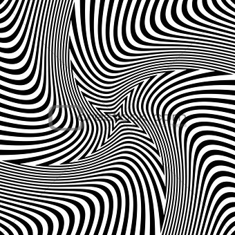 Rotation torsion illusion. Abstract op art design. 