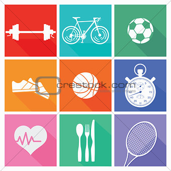 Sports and leisure collection isolated