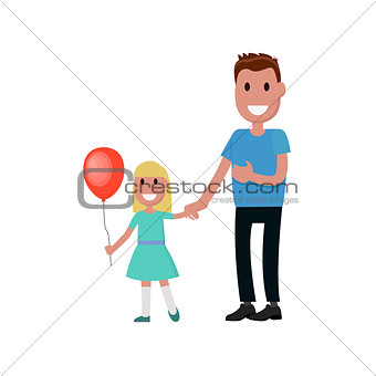 Father and daughter together character vector