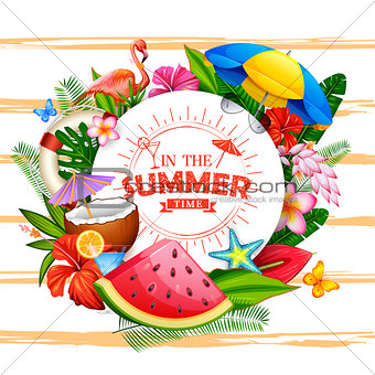 Summer time poster wallpaper for fun party invitation banner template