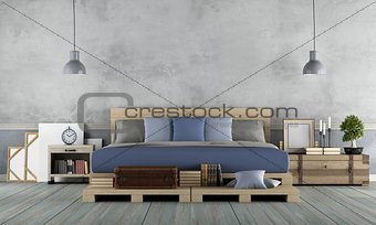 Master bedroom in rustic style