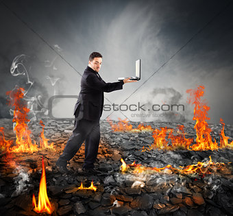 Walking on burning charcoal
