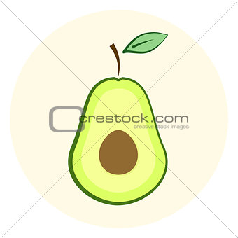 Half avocado icon, avocado split in a half