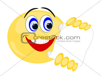 Emoji happily smiling reading paper message
