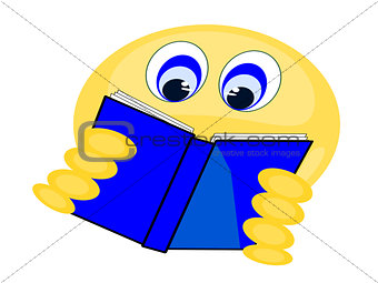 Emoji reading blue book
